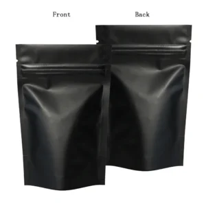 100pcs Premium Matte Black Aluminum Foil Lined Smell Proof Ziplock Pouches